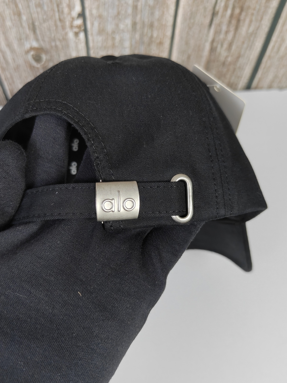 ALO Yoga Black Baseball Cap with White Logo - Picture 3 of 4
